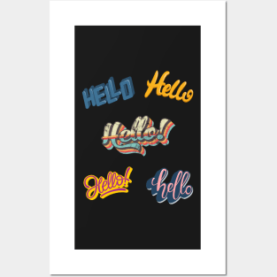 Hello 3D font Posters and Art